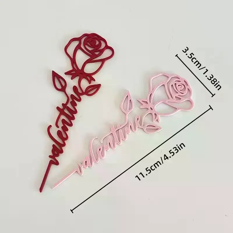 Rose Shaped Bookmark Letter Style Book Page Clip Cute Flower Decoration Romantic Valentine Gift For Reading Lovers Multicolor