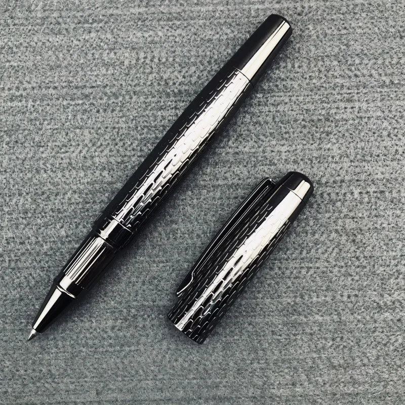 

Montefiore Metal Fish Scales Ball Pens 0.5mm Black Vintage Carving Luxury American Car Brands Ballpoint Pen High Quality Writing