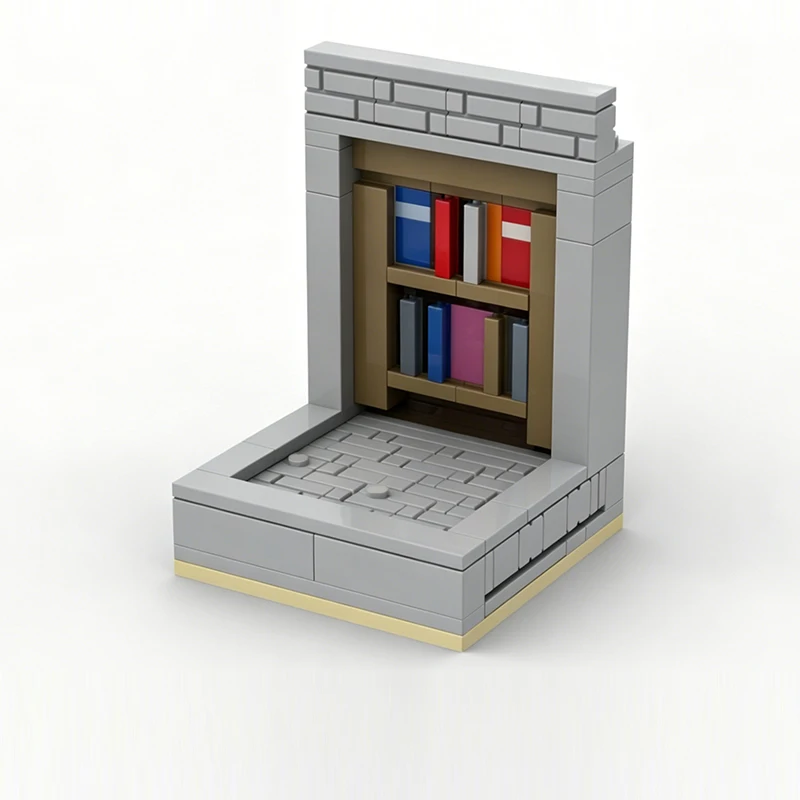 Medieval Castle Model MOC Building Bricks Bookshelf Trap Scene Modular Technology Gifts Holiday Assemble Children Toys Suit