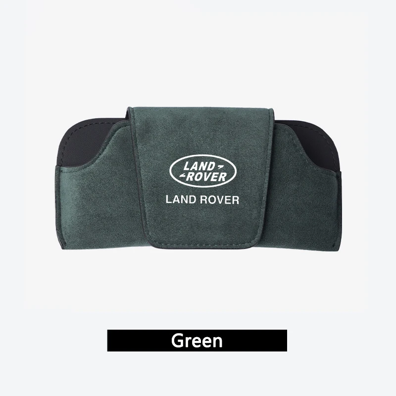 Car Suede Glasses Box Sun Visor Glasses Case Storage For Land Rover Sport Range Rover 2 3 Freelander Defender Evoque 3 Emblem