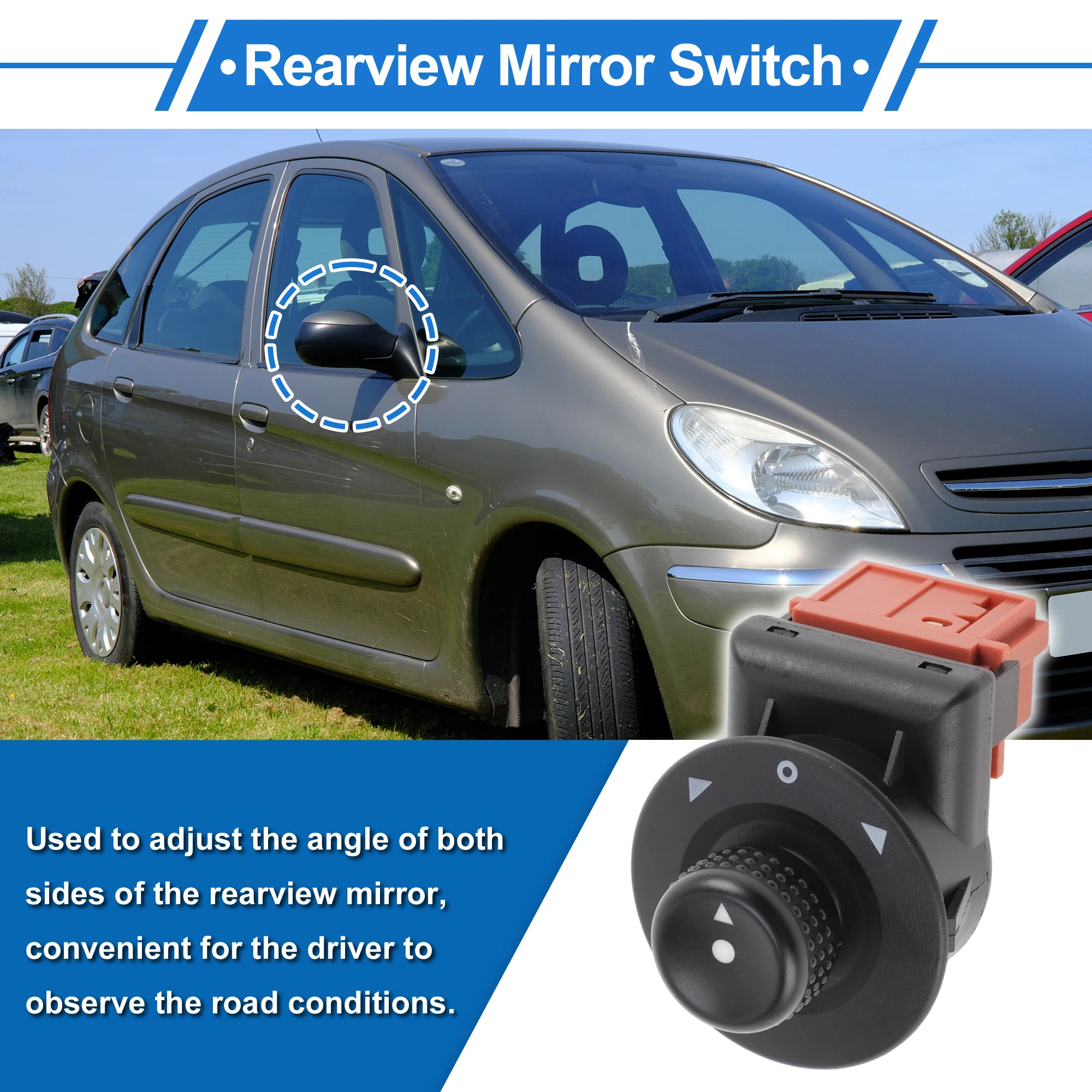 

UXCELL Power Mirror Switch for Citroen Xsara 2003-2005 No.185526 Black 1 pcs