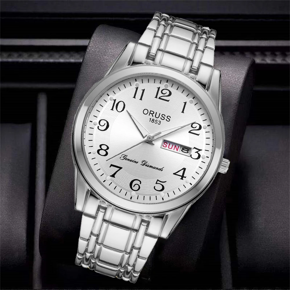 Деловые высококачественные модные мужские часы, Индивидуальные прочные Цифровые мужские часы с двойным календарем и точностью