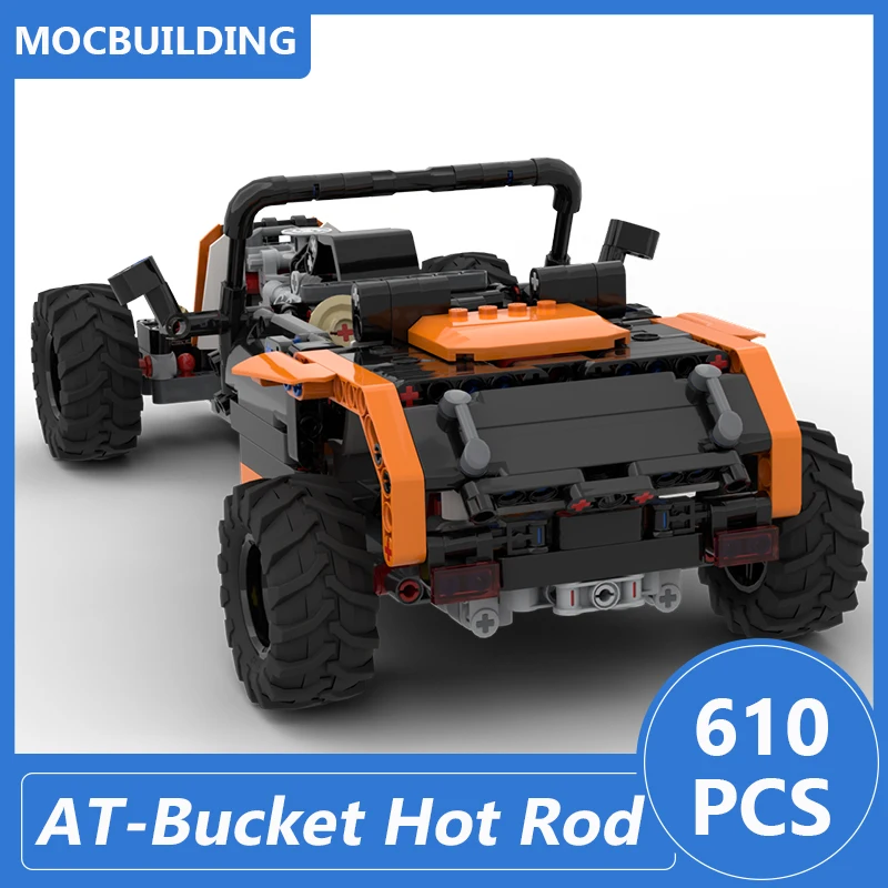 42139 AT-Bucket Hot Rod Model Moc Building Blocks Diy Assemble Bricks Creative Educational Transportation Toys Xmas Gifts 610PCS