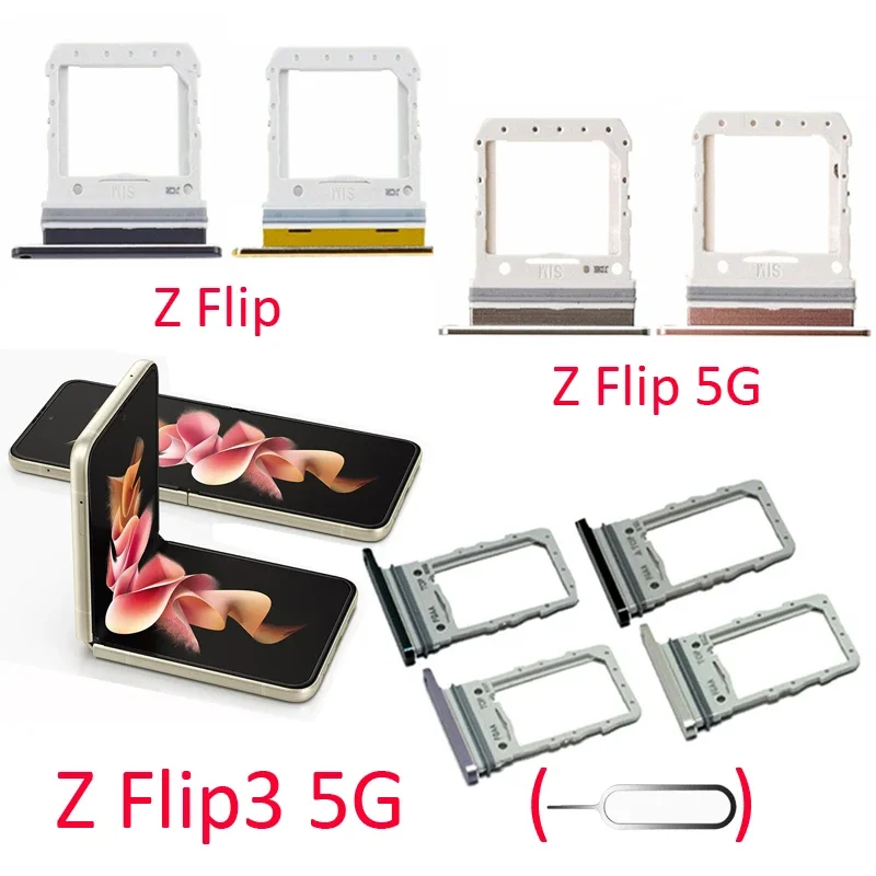 Pop Phone Sim Card Tray Slot For Samsung Galaxy Z Flip 3 5G Phone New SIM Chip Drawer Holder With Pin For Z Flip3 Fold3