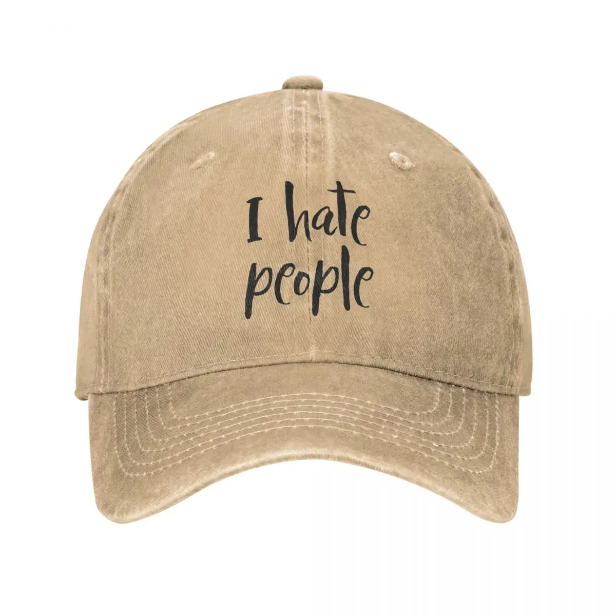 I Hate People Unisex Baseball Caps Misanthrope Solitary Autism Socially Anxious Distressed Cotton Hat Fashion Outdoor Sun Cap