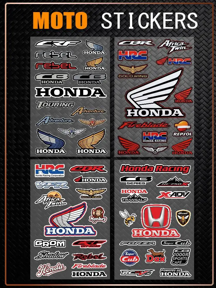 

FOR HONDA RACING Durable Waterproof Reflective Decor Sticker Scratch Cover For Motorcycle Car Helmet Fridge Accessories