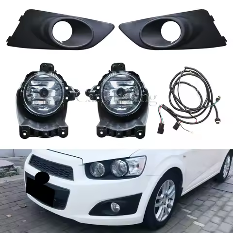 For Chevrolet Chevy AVEO Sonic 2011 2012 2013 fog lights frame Grille Grilles Front Bumper Driving Fog Lamp