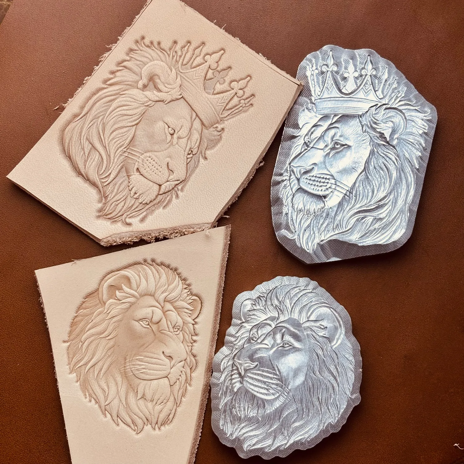 

Штамп для тиснения кожи с 3D-дизайном головы льва, инструмент для рукоделия, штамповки и брендирования кожи, для горячего и холодного прессования