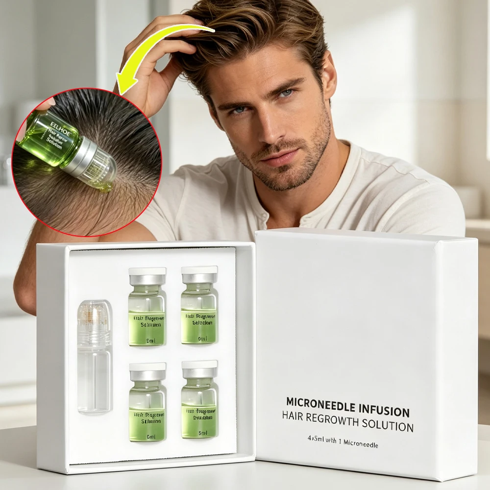 Hair Essential Care Serum 0.2mm Microneedle Roller Set Strengthen Roots Prevent Baldness Nourish Hair Care Anti-Hair Loss Care