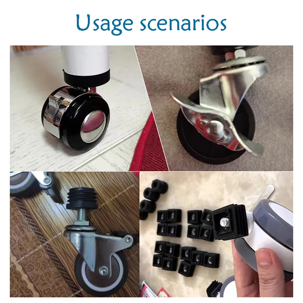 M6 M8 M10 Plastic Round/Square Pipe Plugs With Nut Hole Blanking End Inserts Caps Pipe Cover Furniture Leg Feet Tube Plug image 6