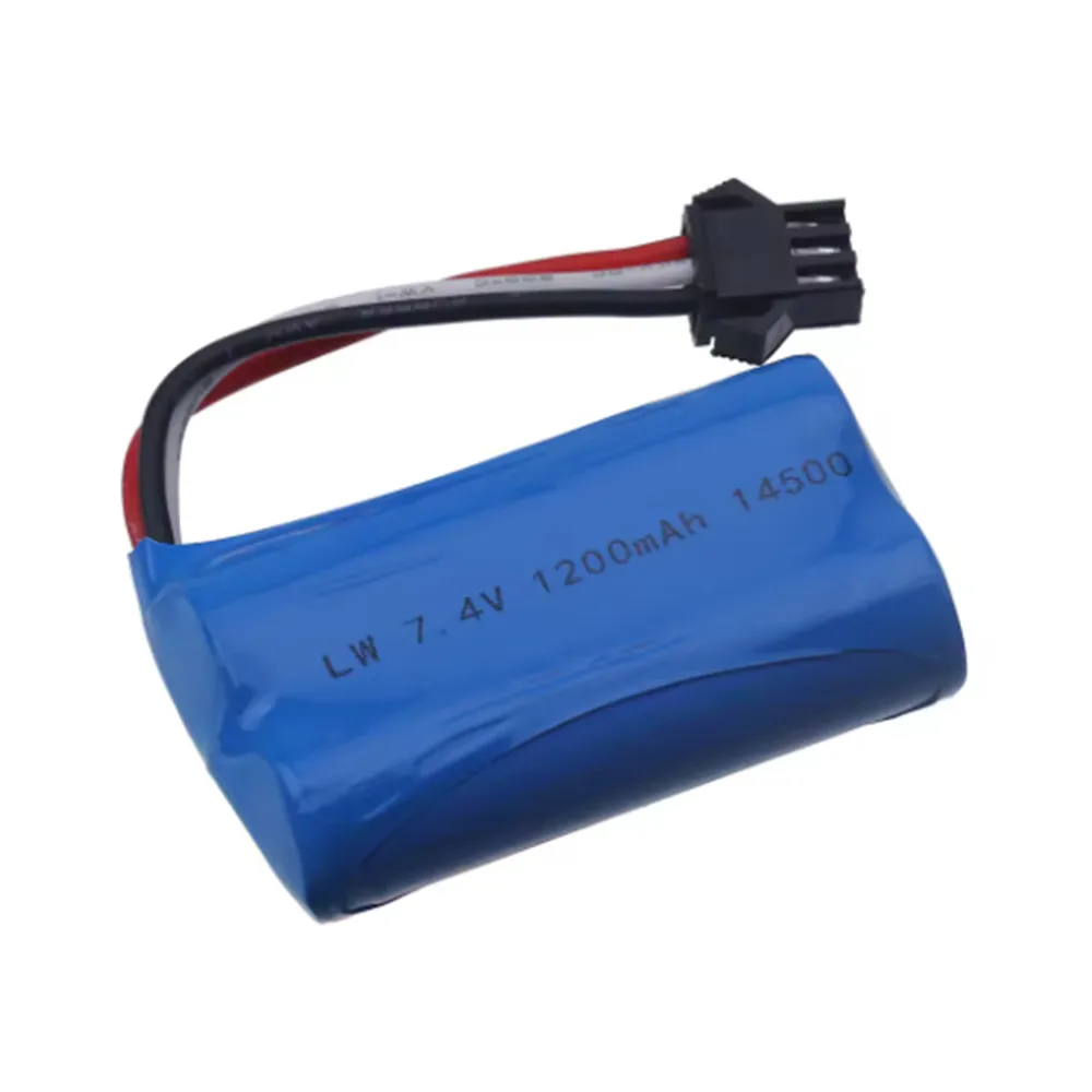 14500 Battery With SM-3P 7.4V 1600mAh Li-ion Battery For JJRC C8812 Tank RC Car Battery and Remote Control Rechargeable Battery