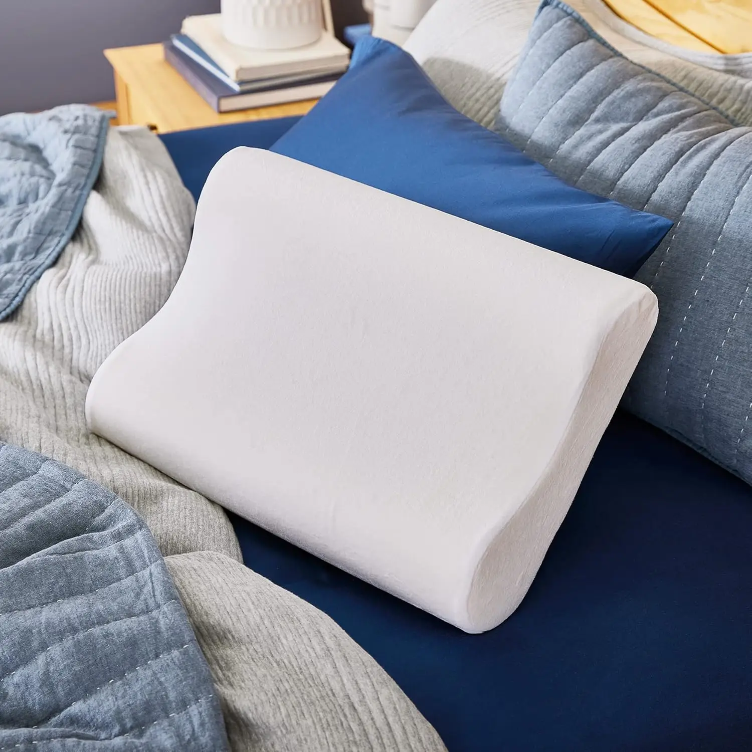 

Подушка Queen Size из пены с эффектом памяти для выравнивания головы, шеи и плеч, средняя поддержка для сна на боку и на спине