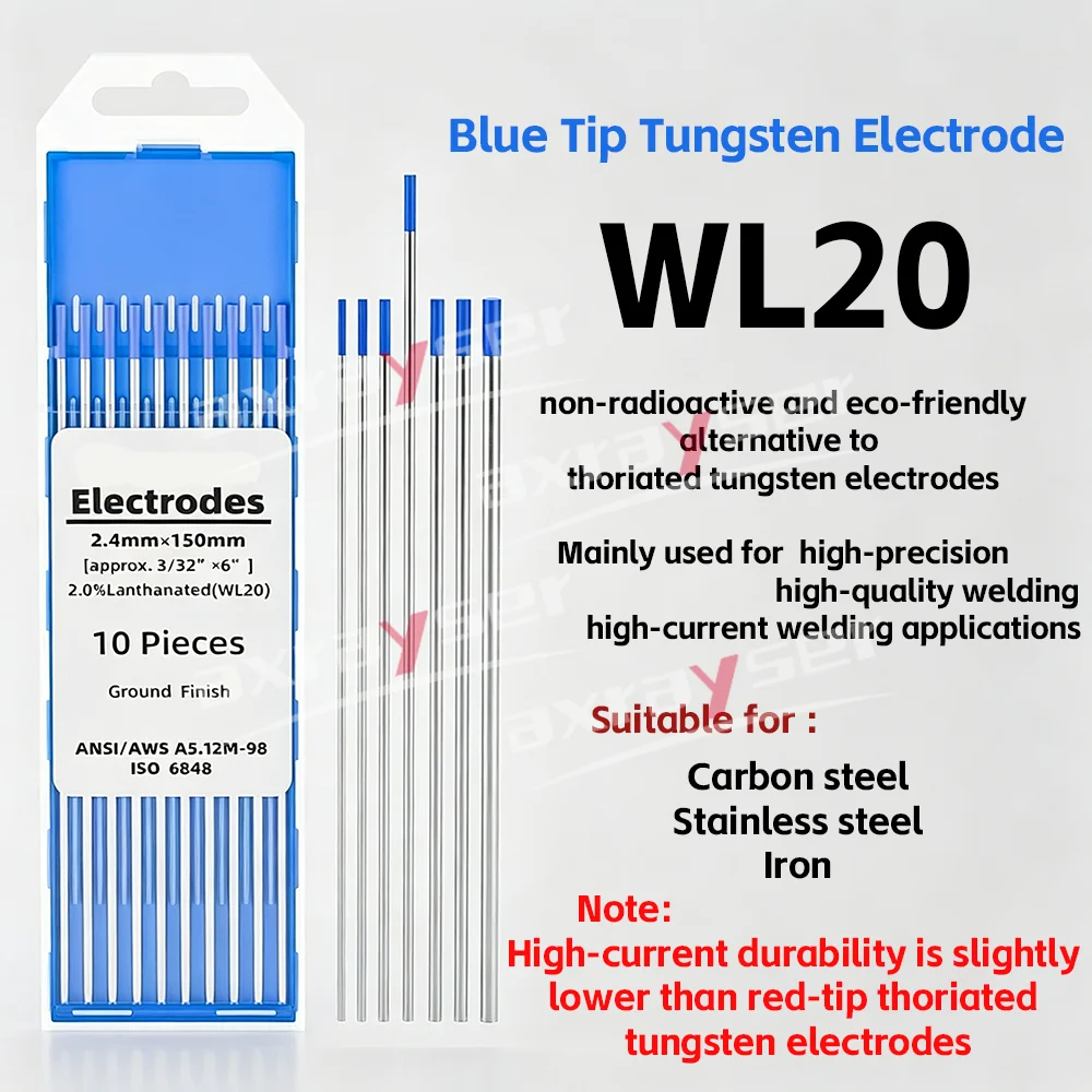 10 Stück/Set TIG-Elektroden WT20 WL15 WL20 WC20 Elektrodennadeln 1,6mm 2,4mm für TIG-Schweißgeräte und TIG-Schweißbrenner – Detail 5