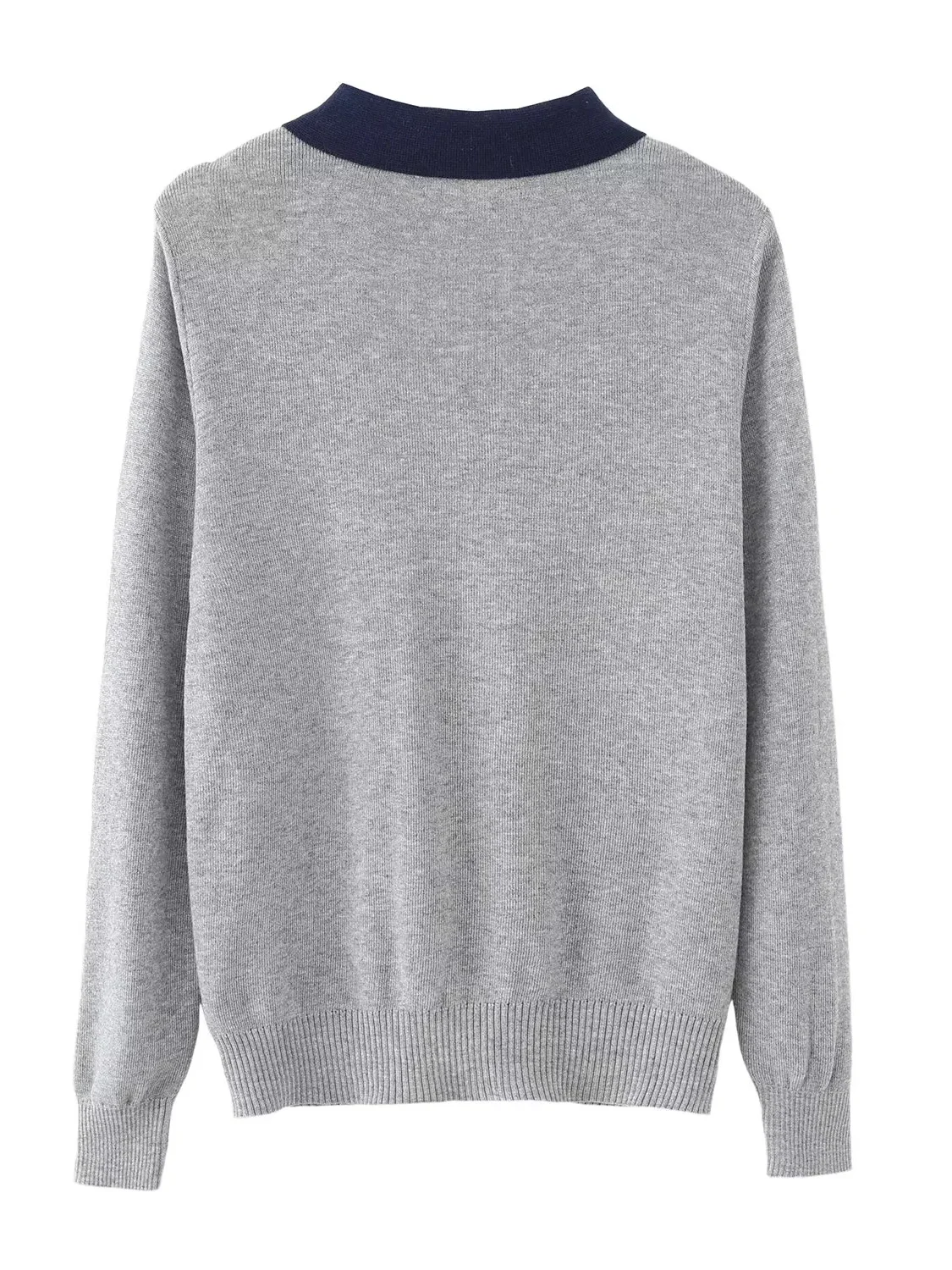 

American Sle Long Sve Loose Knitted Sweater Women's Single Button Open Cardigan Top Color Blo Collar Casual Autumn Wear