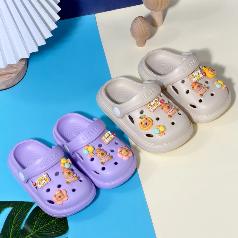 Cute Capybara Children's EVA Garden Shoes Summer Anti-slip Waterproof Breathable Boys and Girls Outdoor Slippers Beach Sandals - view 4