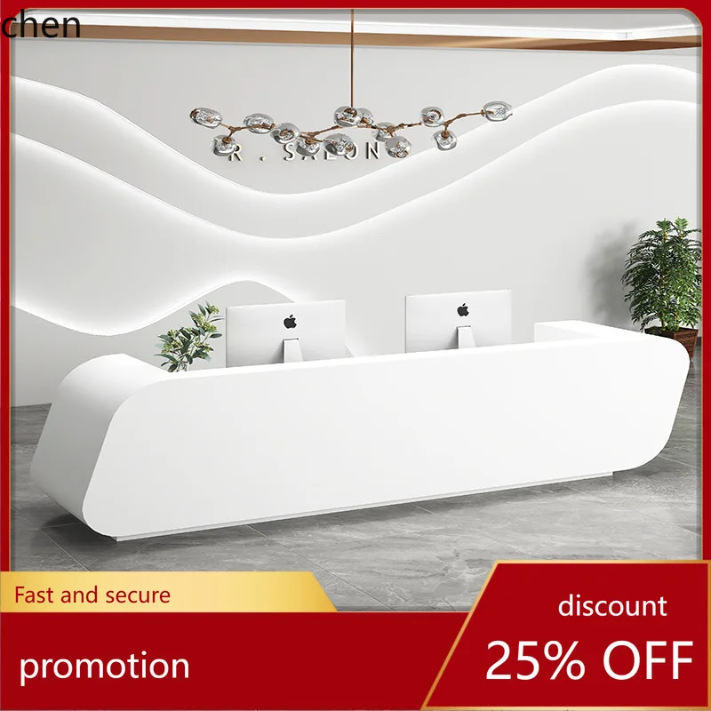 HT Cashier Counter Front Desk Clothing Store Company Administrative Reception Desk Modern Simple Front Desk