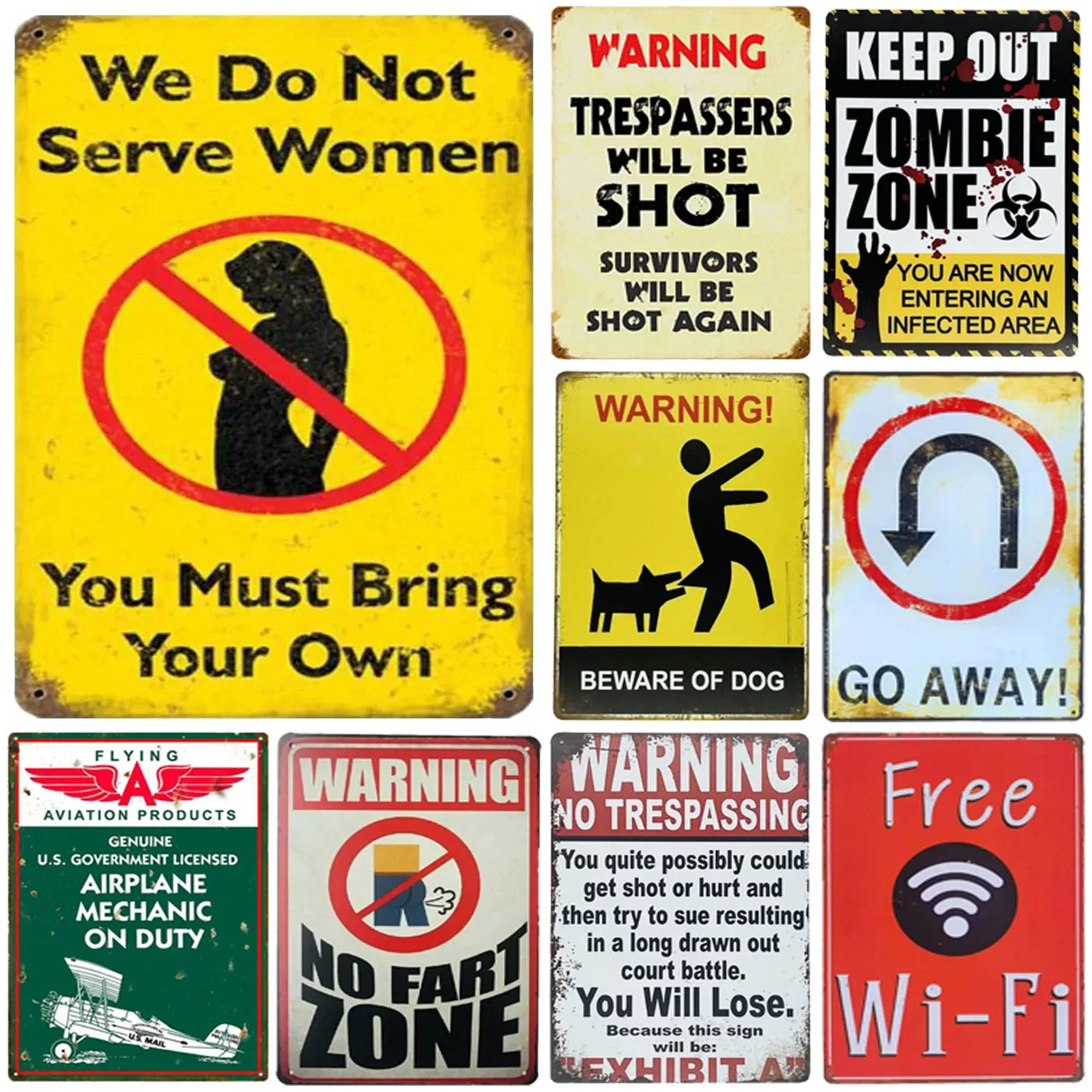 Warnschild aus Metall: „Keep Out“ Wanddekoration, Vintage-Kunstplakat, Eisenmalerei für Männerhöhle, Zuhause, Café, Garten, Club B