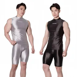 XCKNY men Silk GLOSSY suit sexy lustro pantaloncini a vita alta pantaloni smooth bodybuilding oleoso lucido Yoga running sportswear AMORESY