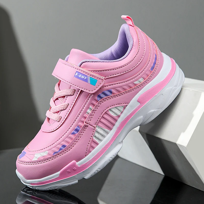 

Children Shoes Girl Sneaker Pink Purple PU Leather Kids Casual Sneaker Comfortable Lightweight Sports Tennis Shoes for Girl