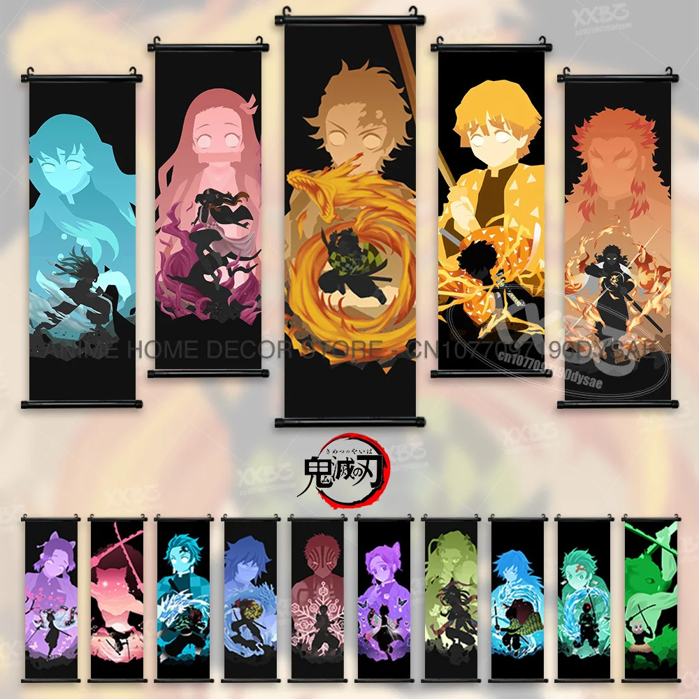 

Demon Slayer Poster Home Decor Anime Kamado Tanjirou Hanging Painting Agatsuma Zenitsu Scrolls Picture Kibutsuji Muzan Wall Art