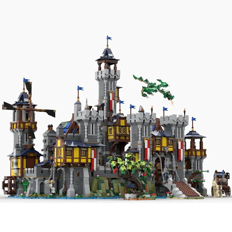 New MOC Building Blocks Building Model Medieval Castle Modular Building Blocks Children's Toy Gifts DIY Assembly Set