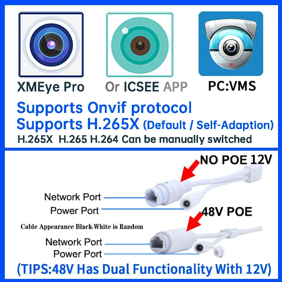 Audio Mic 5MP H.265 IP POE Camera XMEYE ICSEE ONVIF Motion Detection 48V Surveillance CCTV Camera Outdoor Street Waterproof IP66