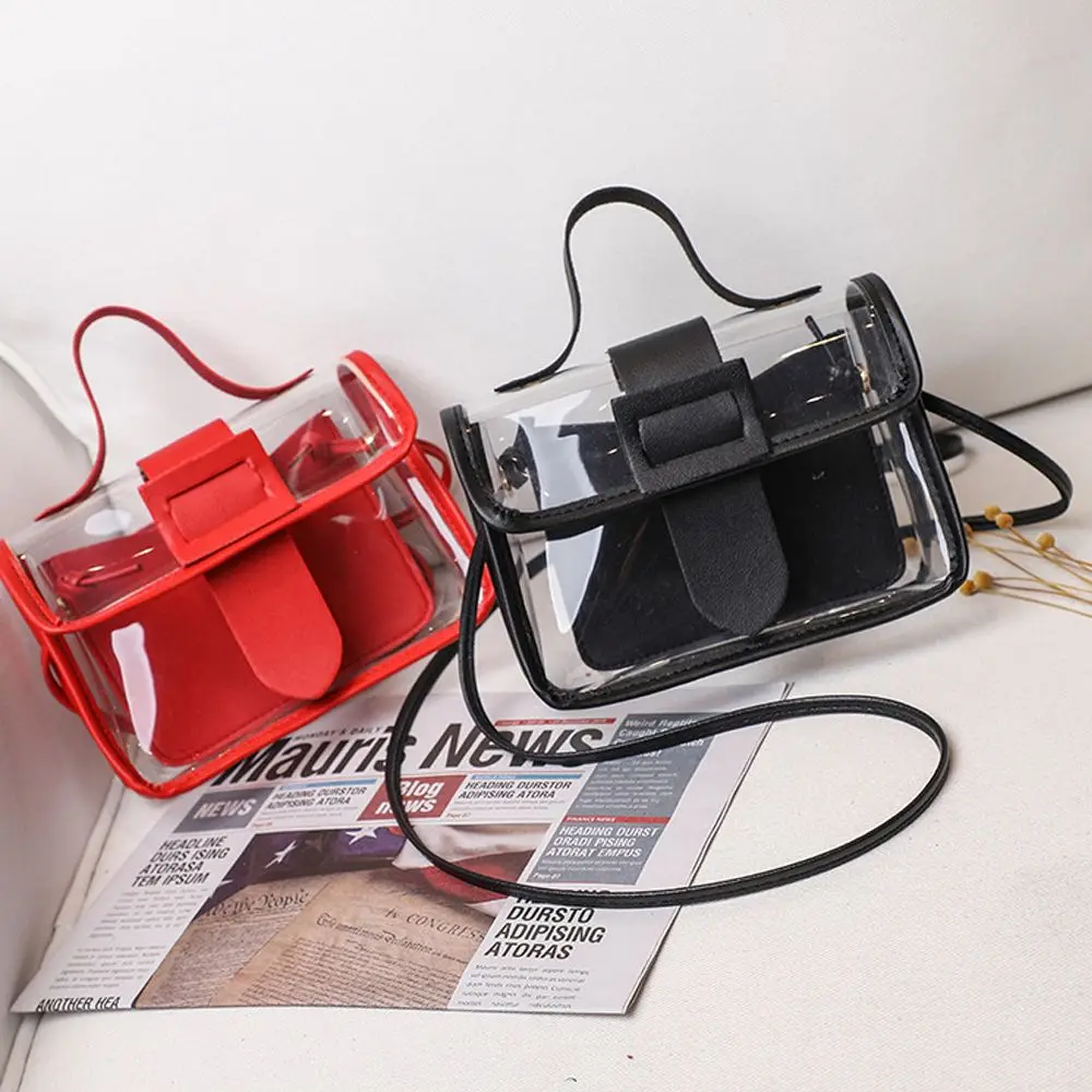 Small Women\'s Small Bag Transparent Jelly Candy Color Square Messager Bag Fashion Clutches PVC Shoulder Bag Crossbody Handbag