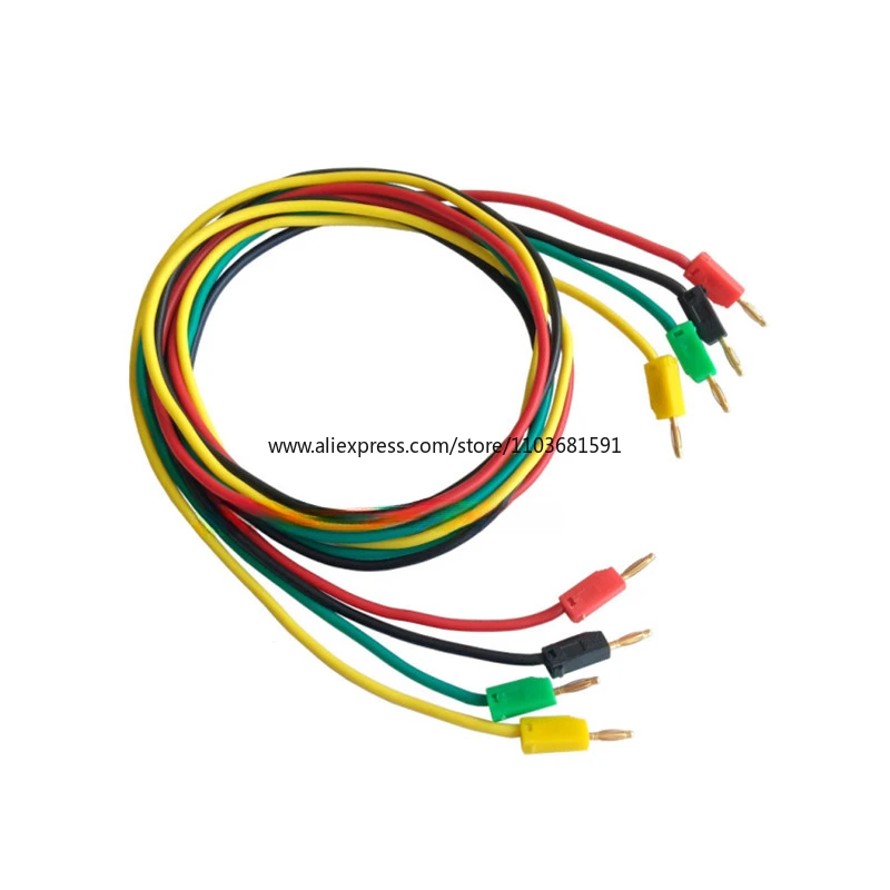 2mm High Quality  Banana Plug Silicone Wire 24AWG K2 Test Cable Double Banana Plug Experiment Short Route Can Be Overlapped