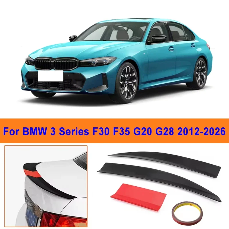 

For BMW 3 Series F30 F35 G20 G28 2012-2026 3-Section ABS Rear Trunk Spoiler 115-125cm Adjustable Sports Decor Top Wing Car Parts