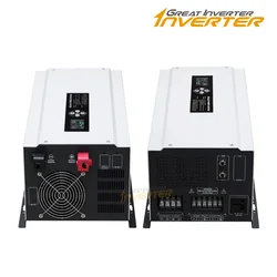 5KW Solar Hybrid Inverter Pure Sine Wave 24V 48V to 220V Built-in MPPT 100A Charge Controller Low Frequency Toroidal Transformer