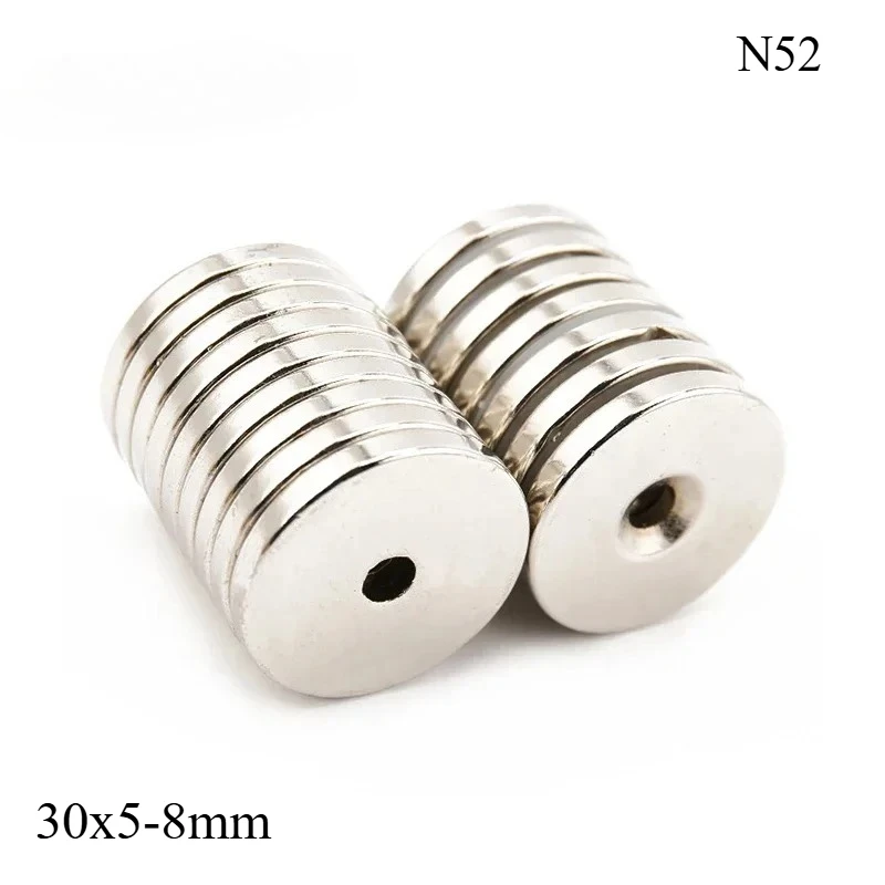 N52 30x5-8 25x4.5-5 Countersink NdFeB neodymium Hole Neodymium Strong Magnet Super Powerful Round Disc Magnetic Ring Motor Screw