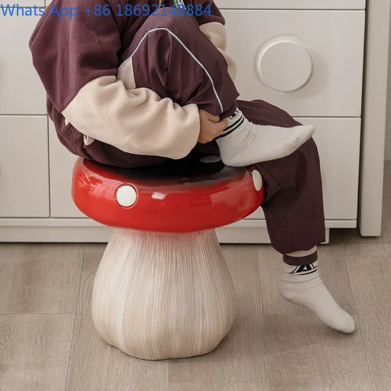 Nordic Minimalist Creative Mushroom Low Stool Nordic Home Living Room Small Stool Entrance Shoe