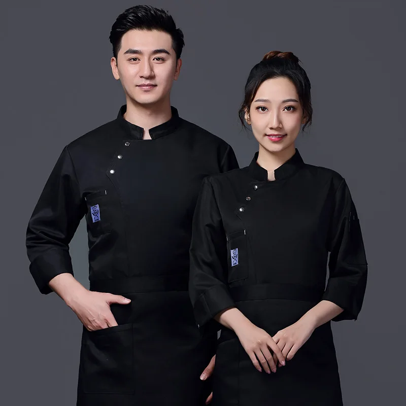 Chef Overalls Long Sleeve Multi-Functional Autumn and Winter Clothing Hotel Dining School Canteen Kitchen Baking Chef Uniform Wo