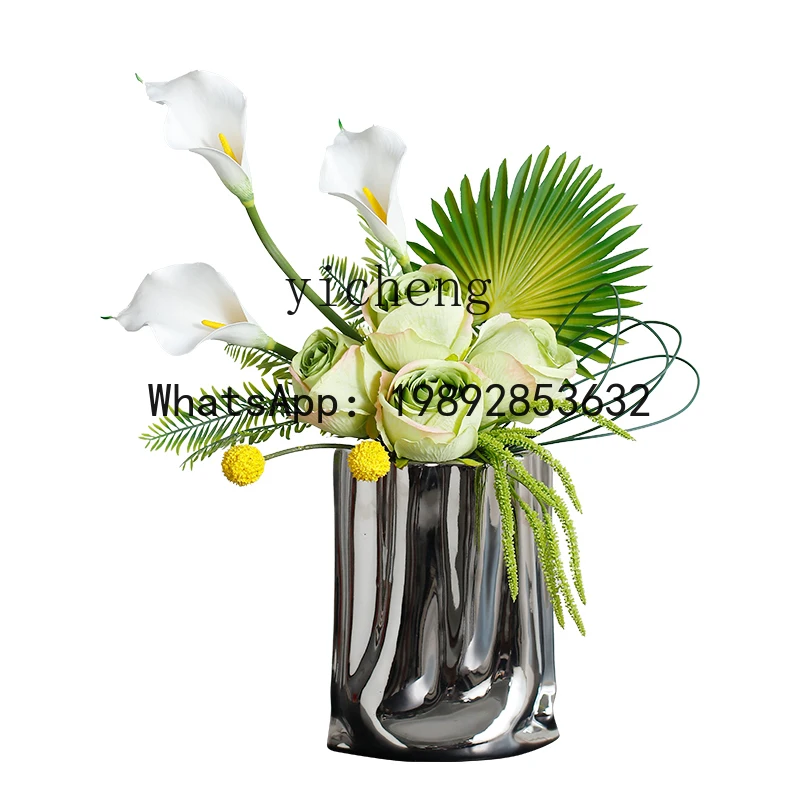 high sense modern light luxury ceramic vase ornament living room decoration floral fairy garden
