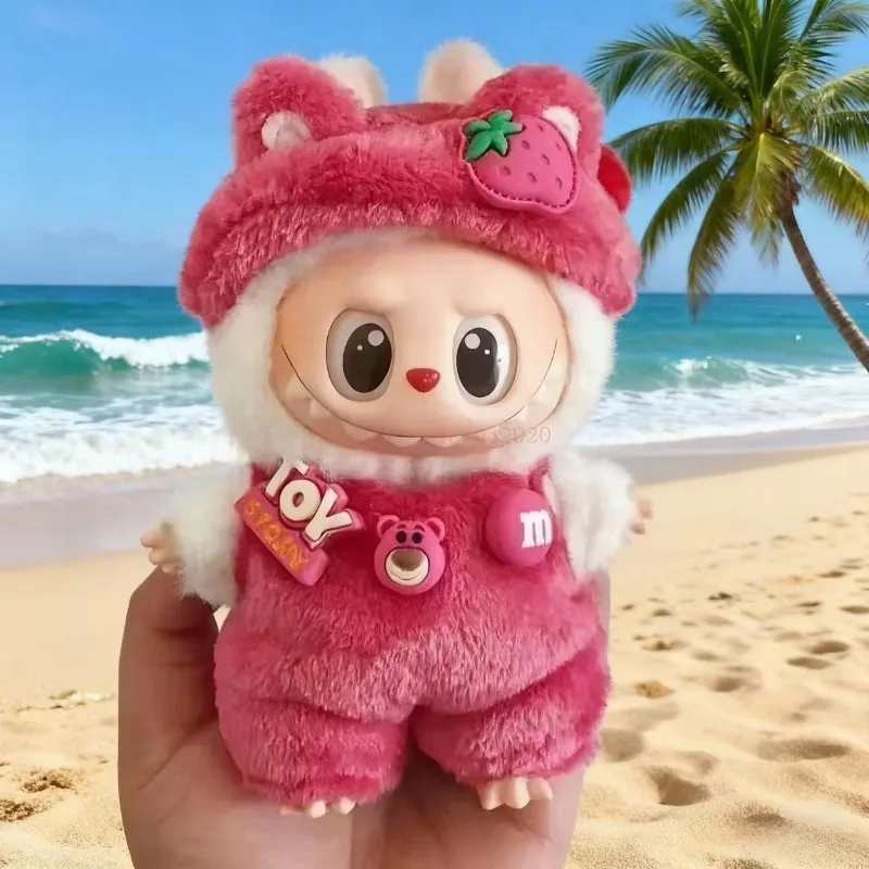 Muñeca Labubu de 17cm, ropa con capucha de moda, Mini accesorio de muñeca de dibujos animados de repuesto BJD, artículo decorativo bonito para figuritas