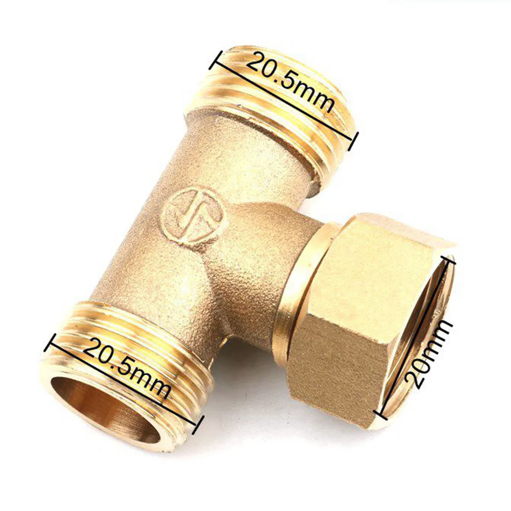 

Practical Water Pipe Connector T Shaped Adapter Copper For Angle Valves Hoses For Garden Irrigation Functional