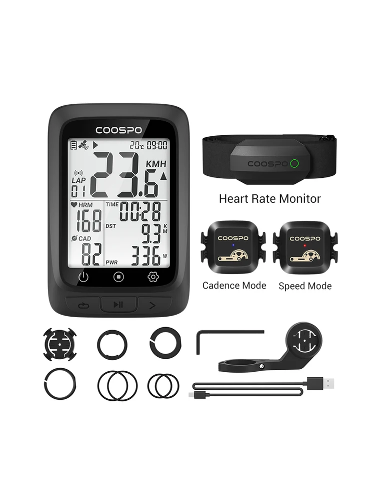 AliExpress COOSPO Coospo BC107 Bike Computer GPS Wireless Bicycle Odometer Speedometer 2.4inch Bluetooth5.0 ANT+ Waterproof GPS+BDS Cycle Computer