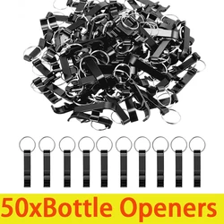 50Pcs Metal Can Opener Metal Keychain Beer Bottle Opener Aluminum Beer Bottle Opener Keychain Wine Bottle Opener Beer Openers