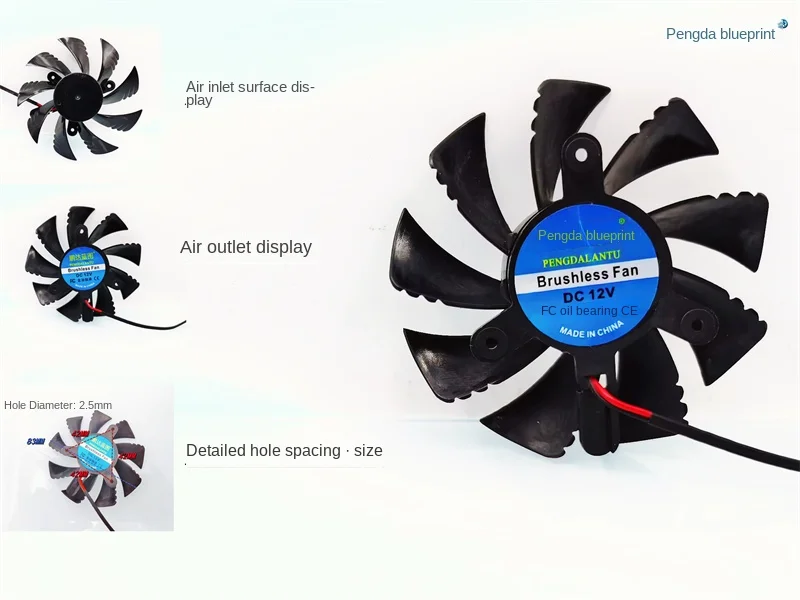 Tarjeta gráfica silenciosa de 8317, 8,3 cm, 83x17mm, 12V, gran capacidad de viento, ventilador de refrigeración sin marco