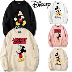 Disney Mickey Mouse Sweatshirt Cartoon Fashion Man Woman Print Long Sleeves Tops Autumn Winter Couple Casual Pullover Woman Gift