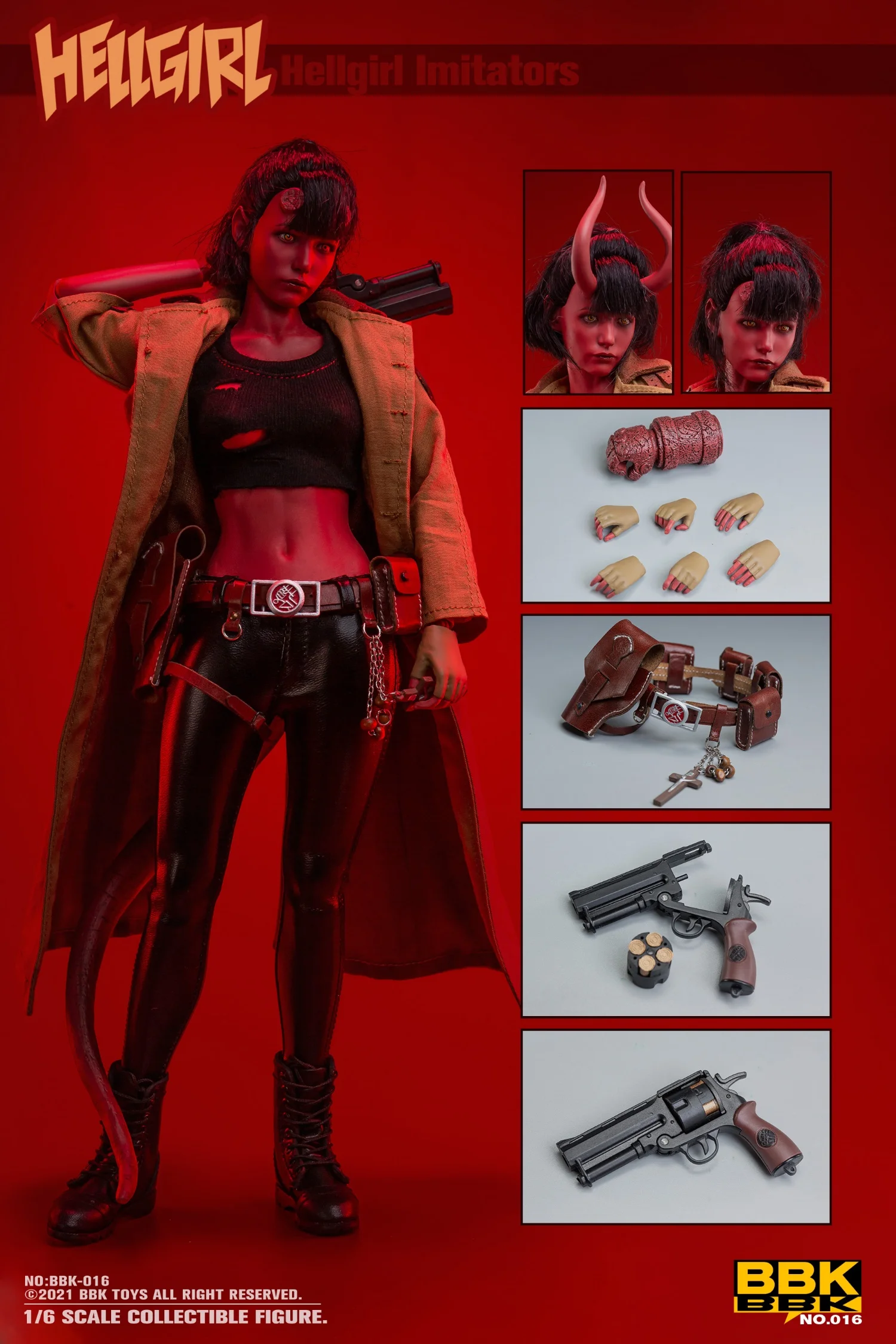 Hellgirl Imitator BBK016 1/6 Figure Action Soldier Model Toy in Stock for Collection