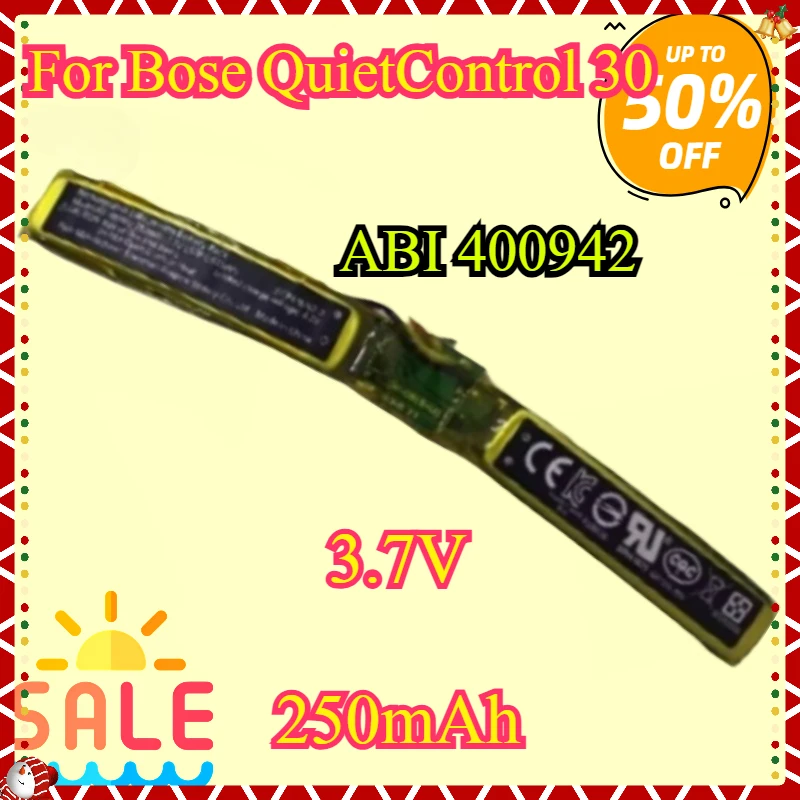 

NEW High Quality Replacement Battery ABI 400942 3.7V 250mAh for Bose QuietControl 30 Rechargeable Lithium-ion Battery Pack