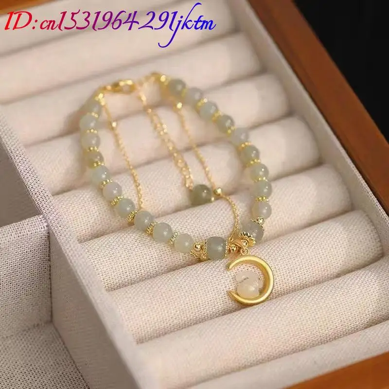 Real Jade Rabbit Bracelet Accessories Agate Designer Charm Carved Amulet Natural Jewelry Vintage Luxury Gifts for Women