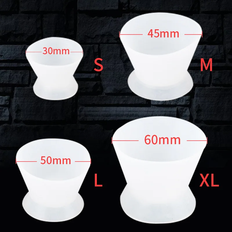 

4pcs/Set Dental Self-Setting Cup Dental Oral Material Silicone Rubber Self-Setting Cup Dental Cement Powder Rubber Bowl