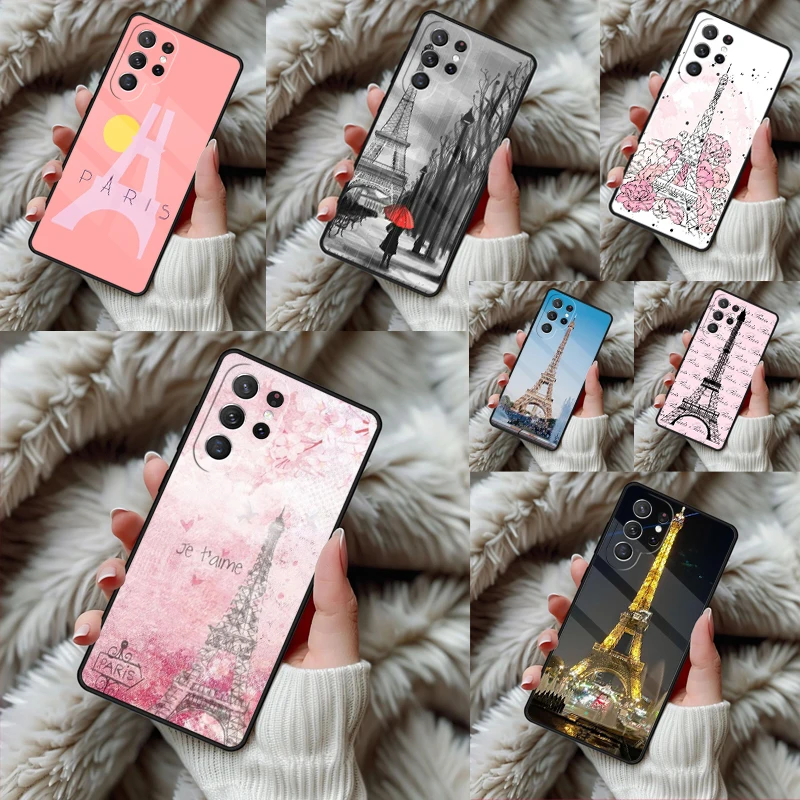 Eiffel Tower Paris Phone Case For Samsung Galaxy S24 S25 S26 Ultra S22 S23 Plus S21 S20 FE Note10 TPU Cover