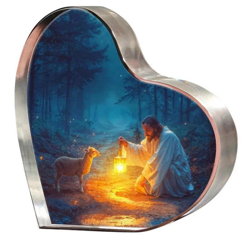 Regalos Cristianos para Mujeres, Medalla Inspiradora de Jesús y Ovejas - Regalo Espiritual de Cumpleaños o Bautizo para Mamá, Hermana, Decoración Religiosa para el Hogar