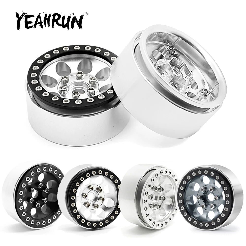 YEAHRUN 1.9 pouces Beadlock jantes moyeux en alliage d'aluminium 25mm largeur pour Axial SCX10 CC01 D90 TRX-4 1/10 RC inoler modèle de voiture partie