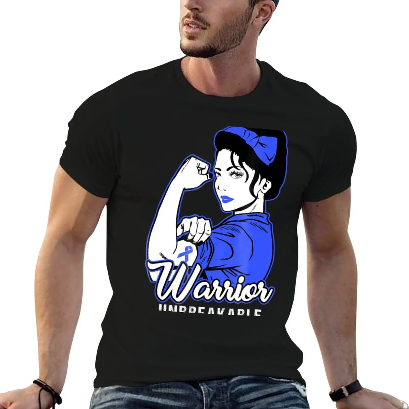 Camiseta Colon Cancer Warrior Colorectal Cancer, camiseta de algodón para hombre, camiseta 100 por ciento algodón