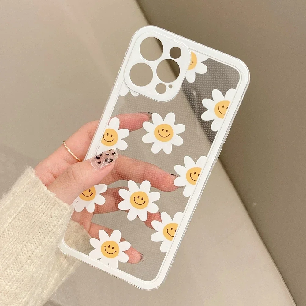 Цветочная Маргаритка для VIVO Y22S Y22 Y16 Y02 Y35 Y21 Y20 Y15S Y15A Y32 Y01 Y51 Y31 Y27 V23 V27 Y33S Y21S V23, прозрачный мягкий чехол