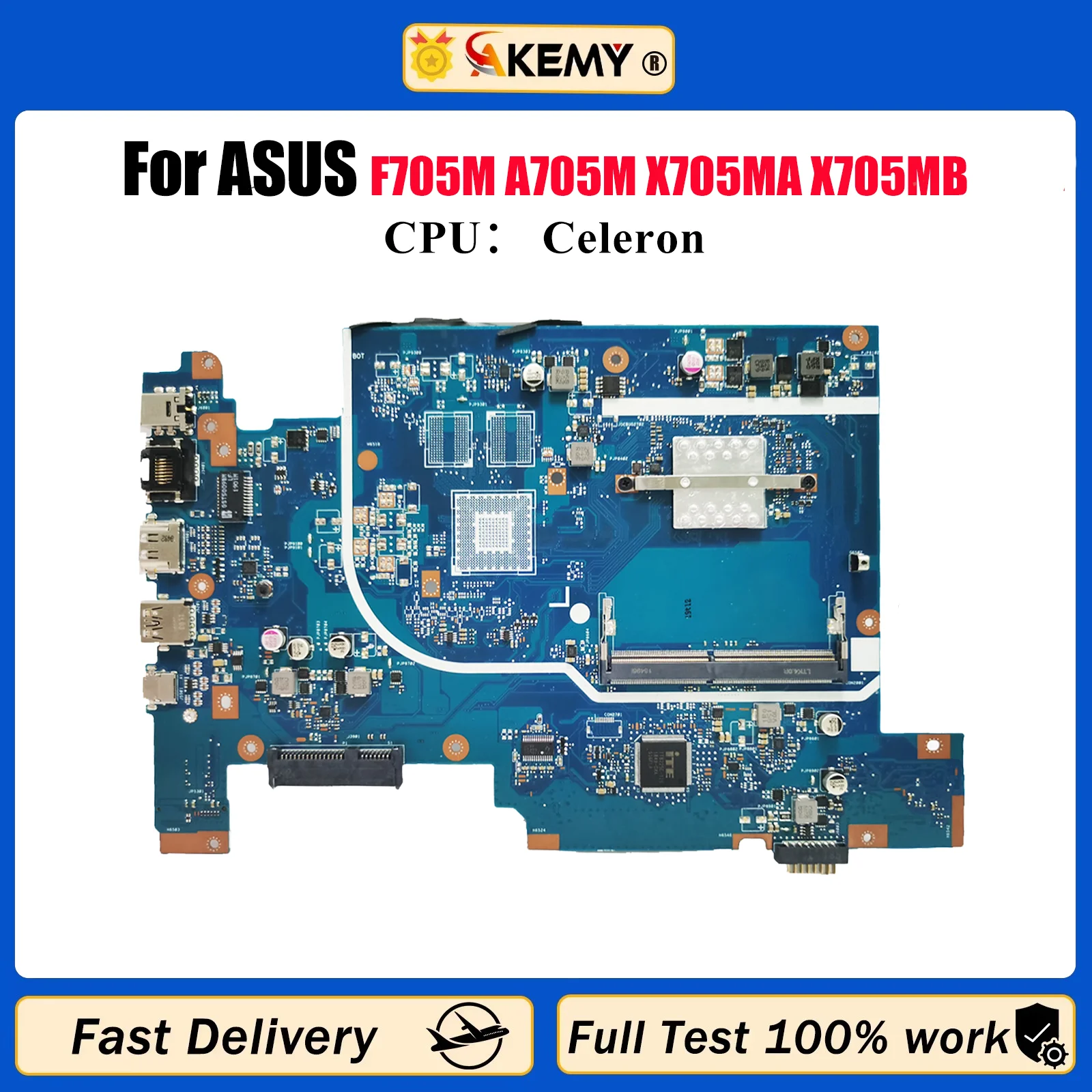 

Материнская плата для ноутбука X705MA ASUS VivoBook X705M F705M A705M X705MA X705MB с процессором Celeron, 100% тестирование, ОК, быстрая доставка